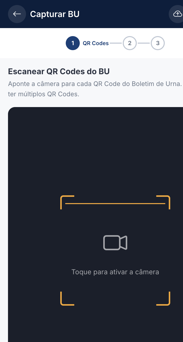 Tela de captura de QR Code